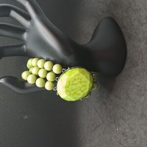 Unbranded multiple layer green faux stone stretch bracelet